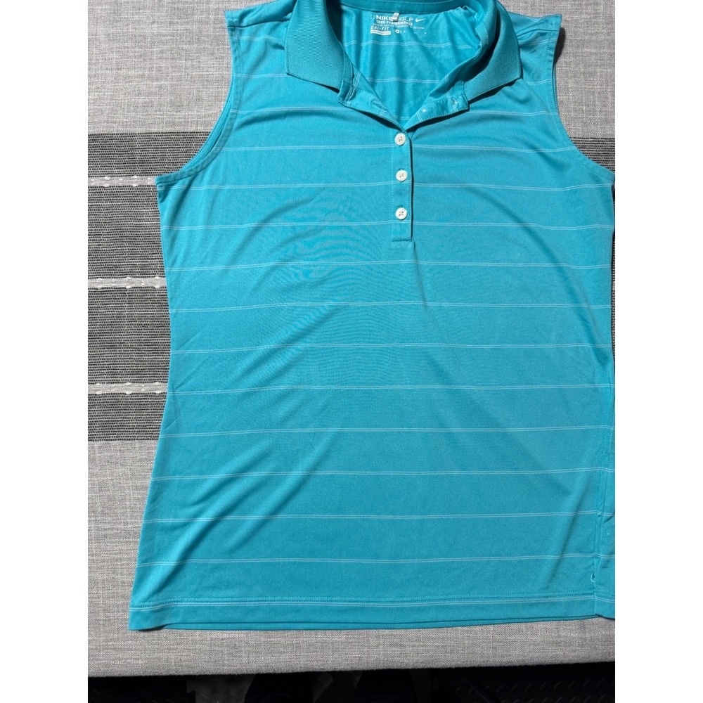 Nike Golf Dri Fit Sleeveless Polo Shirt Women's Medium Tour Performance